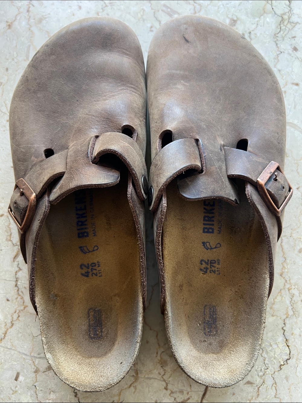 Birkenstock Men’s Brown Leather Boston Clogs